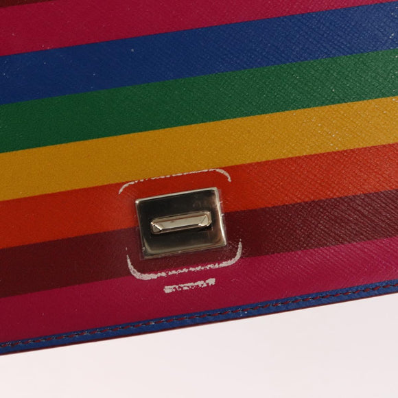 Salvatore Ferragamo Vala Shoulder Bag Leather Multicolor Gold Auth 147386