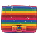 Salvatore Ferragamo Vala Shoulder Bag Leather Multicolor Gold Auth 147386-13