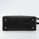 Salvatore Ferragamo Gancini Hand Bag Leather 2way Black Gold Auth 147387-5