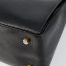 Salvatore Ferragamo Gancini Hand Bag Leather 2way Black Gold Auth 147387-16