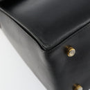 Salvatore Ferragamo Gancini Hand Bag Leather 2way Black Gold Auth 147387-17
