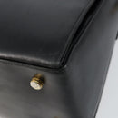 Salvatore Ferragamo Gancini Hand Bag Leather 2way Black Gold Auth 147387-18