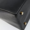 Salvatore Ferragamo Gancini Hand Bag Leather 2way Black Gold Auth 147387-9