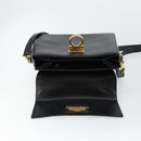 Salvatore Ferragamo Gancini Hand Bag Leather 2way Black Gold Auth 147387-10