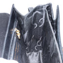 Salvatore Ferragamo Gancini Hand Bag Leather 2way Black Gold Auth 147387-21