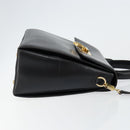 Salvatore Ferragamo Gancini Hand Bag Leather 2way Black Gold Auth 147387-3