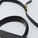 Salvatore Ferragamo Gancini Hand Bag Leather 2way Black Gold Auth 147387-14
