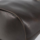 CELINE Circle Shoulder Bag Leather Brown Gold Auth 147388-8