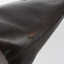 CELINE Circle Shoulder Bag Leather Brown Gold Auth 147388-9