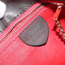 CELINE Circle Shoulder Bag Leather Brown Gold Auth 147388-19