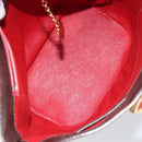 CELINE Circle Shoulder Bag Leather Brown Gold Auth 147388-11