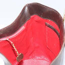 CELINE Circle Shoulder Bag Leather Brown Gold Auth 147388-20