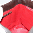 CELINE Circle Shoulder Bag Leather Brown Gold Auth 147388-21