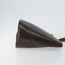 CELINE Circle Shoulder Bag Leather Brown Gold Auth 147388-3