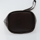 CELINE Circle Shoulder Bag Leather Brown Gold Auth 147388-5