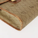 Christian Dior Honeycomb Canvas Shoulder Bag Beige Gold Auth 147390-9