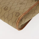 Christian Dior Honeycomb Canvas Shoulder Bag Beige Gold Auth 147390-14