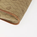 Christian Dior Honeycomb Canvas Shoulder Bag Beige Gold Auth 147390-15