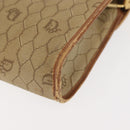 Christian Dior Honeycomb Canvas Shoulder Bag Beige Gold Auth 147390-16