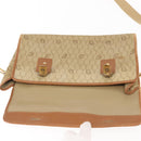 Christian Dior Honeycomb Canvas Shoulder Bag Beige Gold Auth 147390-11