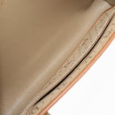 Christian Dior Honeycomb Canvas Shoulder Bag Beige Gold Auth 147390-12