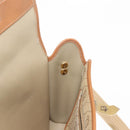 Christian Dior Honeycomb Canvas Shoulder Bag Beige Gold Auth 147390-18