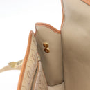 Christian Dior Honeycomb Canvas Shoulder Bag Beige Gold Auth 147390-19