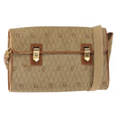 Christian Dior Honeycomb Canvas Shoulder Bag Beige Gold Auth 147390-1