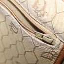 Christian Dior Honeycomb Canvas Shoulder Bag Beige Gold Auth 147390-21