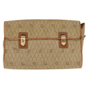 Christian Dior Honeycomb Canvas Shoulder Bag Beige Gold Auth 147390-13