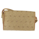 Christian Dior Honeycomb Canvas Shoulder Bag Beige Gold Auth 147390-2