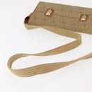 Christian Dior Honeycomb Canvas Shoulder Bag Beige Gold Auth 147390-7