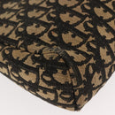 Christian Dior Trotter Canvas Shoulder Bag Navy Gold Auth 147391-15