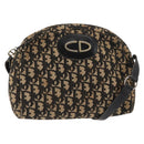 Christian Dior Trotter Canvas Shoulder Bag Navy Gold Auth 147391-1