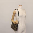 Christian Dior Trotter Canvas Shoulder Bag Navy Gold Auth 147391-20