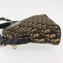 Christian Dior Trotter Canvas Shoulder Bag Navy Gold Auth 147391-4
