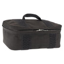 HERMES Vanity Her Line Cosmetic Pouch Canvas Gray Auth 147392-1