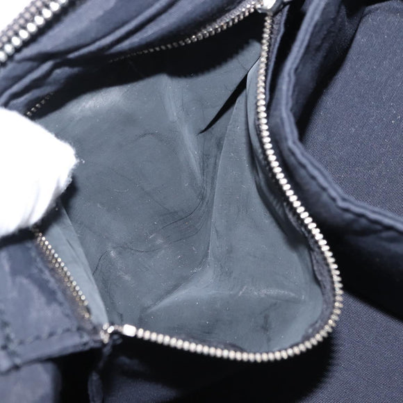 HERMES Vanity Her Line Cosmetic Pouch Canvas Gray Auth 147392