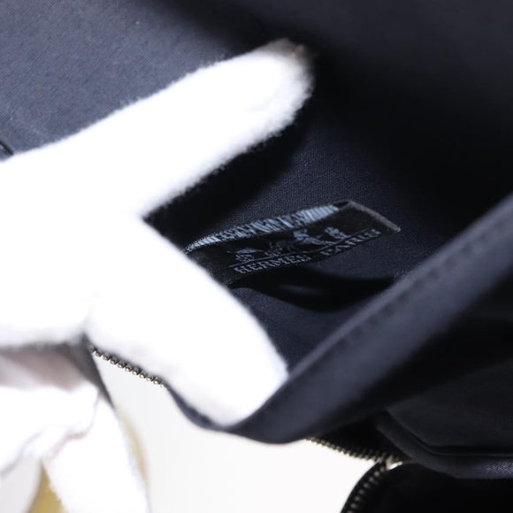 HERMES Vanity Her Line Cosmetic Pouch Canvas Gray Auth 147392