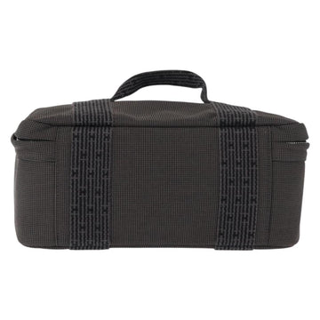 HERMES Vanity Her Line Cosmetic Pouch Canvas Gray Auth 147392 - 0