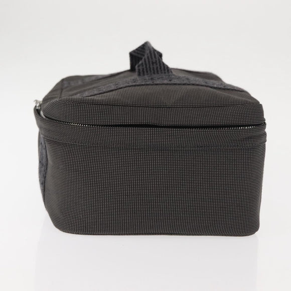 HERMES Vanity Her Line Cosmetic Pouch Canvas Gray Auth 147392