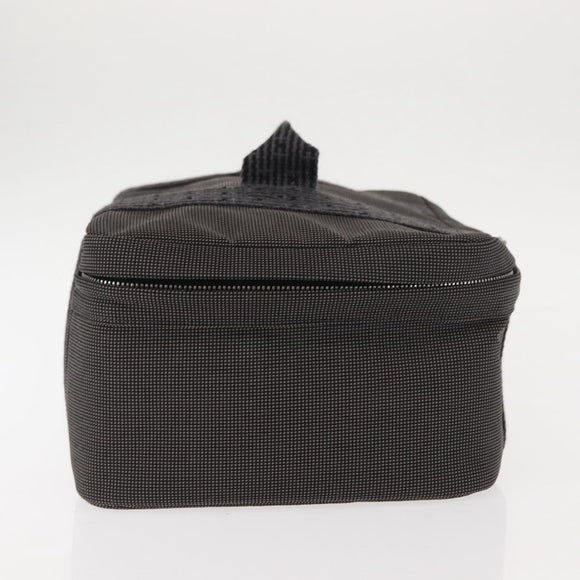 HERMES Vanity Her Line Cosmetic Pouch Canvas Gray Auth 147392