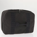 HERMES Vanity Her Line Cosmetic Pouch Canvas Gray Auth 147392-6
