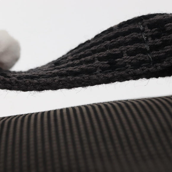 HERMES Vanity Her Line Cosmetic Pouch Canvas Gray Auth 147392