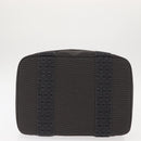 HERMES Vanity Her Line Cosmetic Pouch Canvas Gray Auth 147392-5