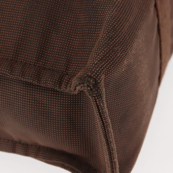 HERMES Her Line MM Tote Bag Canvas Brown Silver Auth 147393