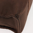HERMES Her Line MM Tote Bag Canvas Brown Silver Auth 147393-15