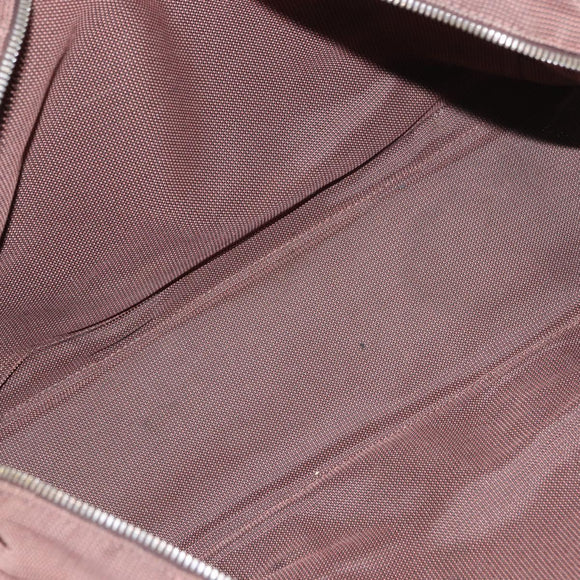 HERMES Her Line MM Tote Bag Canvas Brown Silver Auth 147393