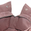 HERMES Her Line MM Tote Bag Canvas Brown Silver Auth 147393-19