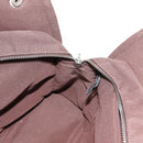 HERMES Her Line MM Tote Bag Canvas Brown Silver Auth 147393-20